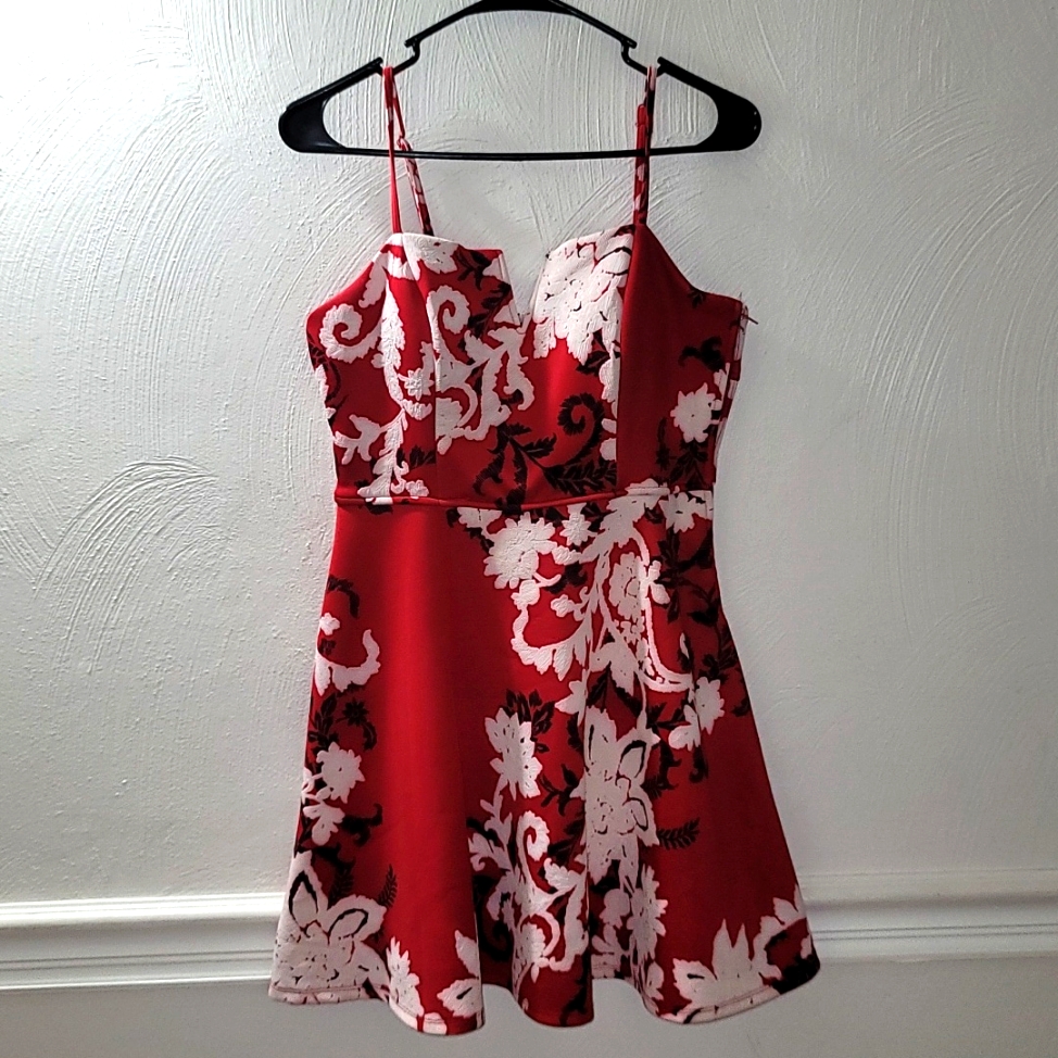 Red,White, And Black Dress